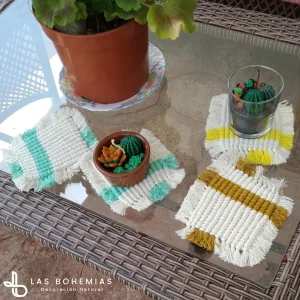 Posavasos Macramé Varios colores Naturales